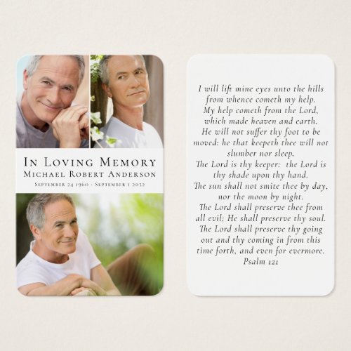 Simple Photo Sympathy Funeral Memorial Prayer Card