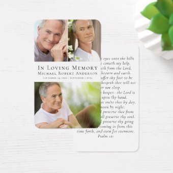 Simple Photo Sympathy Funeral Memorial Prayer Card | Zazzle