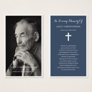 Simple Photo Sympathy Funeral Memorial Prayer Card