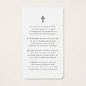 Simple Photo Sympathy Funeral Memorial Prayer Card | Zazzle