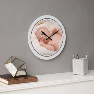 Simple Photo Template Personalized Frame Large Clock