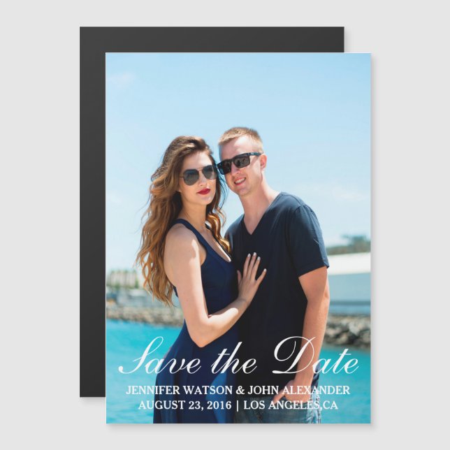 Simple Photo Template Save The Date Magnetic Invitation (Front/Back)