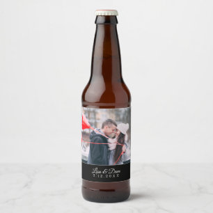 Simple Photo Template Wedding Favor Beer Bottle Label