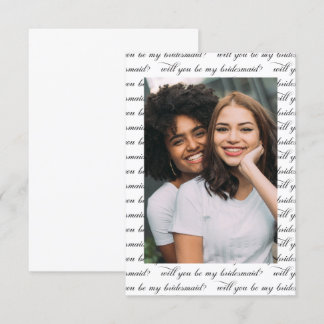 Simple Photo Text Will You Be My Bridesmaid Card