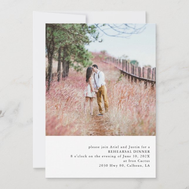 Simple Photo Theme Rehearsal Dinner Invitation (Front)