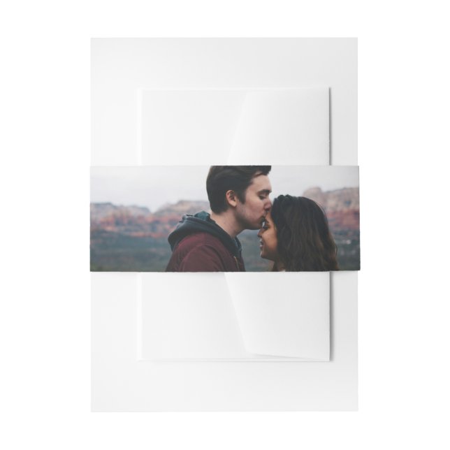 Simple Photo Theme Wedding Invitation Belly Band (Front Example)