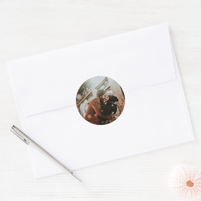 Simple Photo Theme Wedding Invitation Stickers (Envelope)