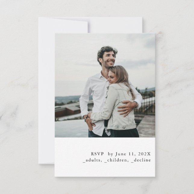 Simple Photo Theme Wedding RSVP Card (Front)