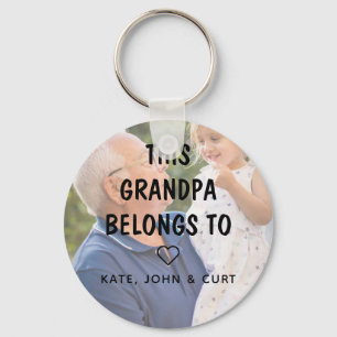 Simple Photo This Grandpa Belongs to Father’s Da Keychain