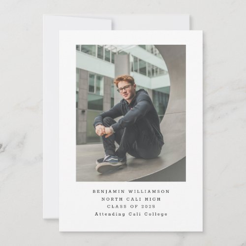 Simple Photo Typewriter Modern Basic Graduation Announcement