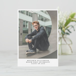 Simple Photo Typewriter Typography Graduation Announcement