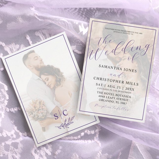 Simple Photo Typography Overlay Wedding Invitation (Creator Uploaded)