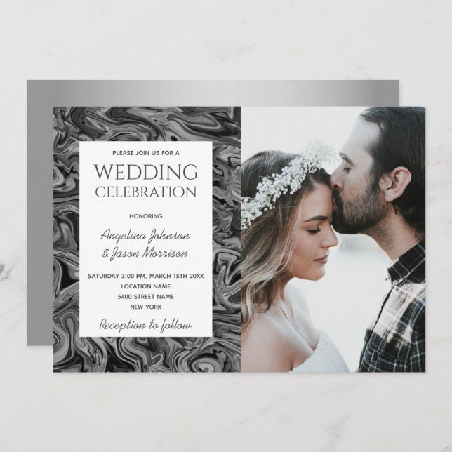Simple Photo Wedding Invitation (Front/Back)