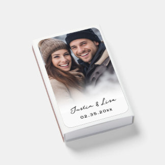 Simple Photo Wedding Party Favor Matchboxes