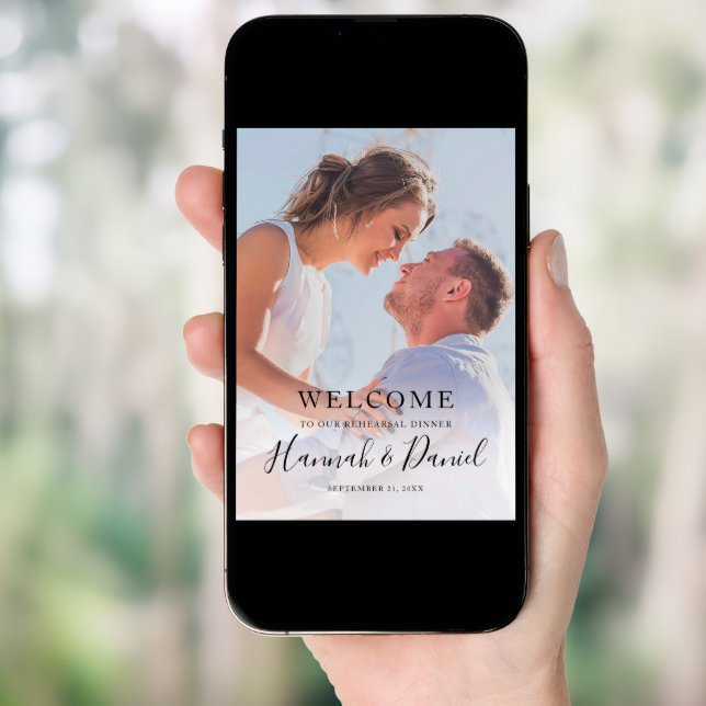Simple Photo Wedding Rehearsal Dinner Welcome Poster (Front Digital)