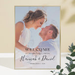 Simple Photo Wedding Rehearsal Dinner Welcome Poster<br><div class="desc">This simply chic wedding rehearsal dinner welcome poster features your favorite photo and black text, including your first names in a lively whimsical script. You can change the font and the wording to suit your style. Depending on the color of your photo, you might prefer white text-in that case, please...</div>