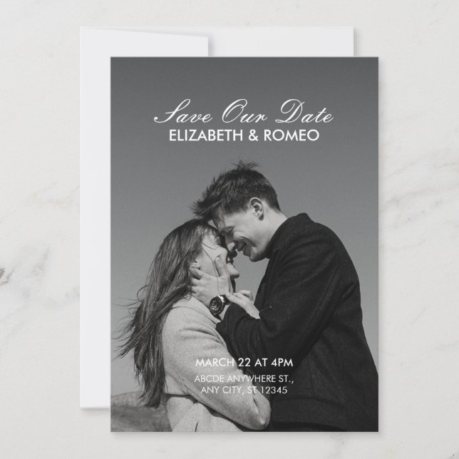 Simple photo wedding  save the date (Front)