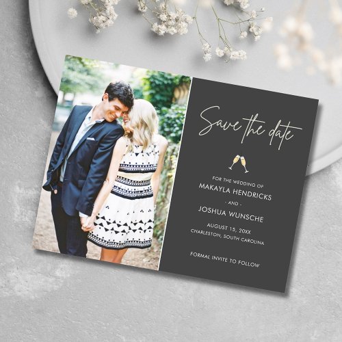 Simple Photo Wedding Save the Date Announcement Postcard