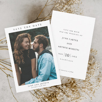 Simple Photo Wedding Save The Date Invitation by stacey_meacham at Zazzle