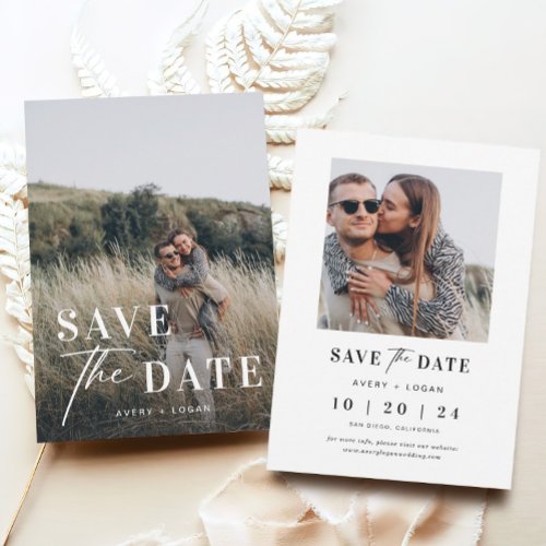 Simple Photo Wedding  Save The Date Invitation