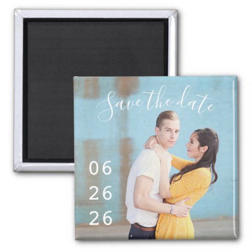 Simple Photo Wedding Save the Date Magnet