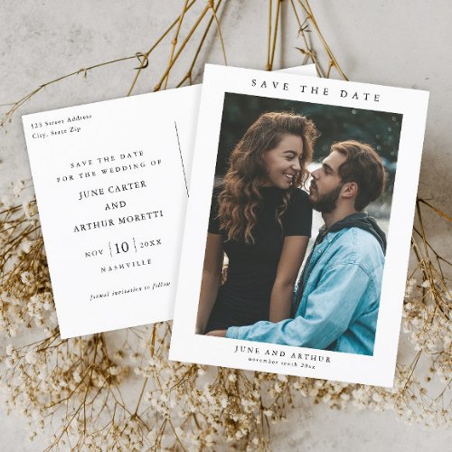 Simple Photo Wedding Save the Date Postcard