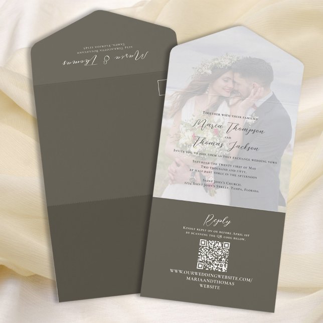 Simple Photo Wedding Script QR Code All In One Invitation (Creator Uploaded)