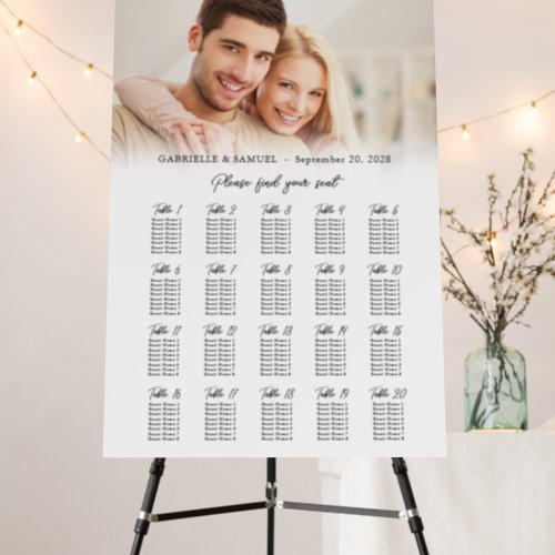 Simple Photo Wedding Seating Chart Foam Boards