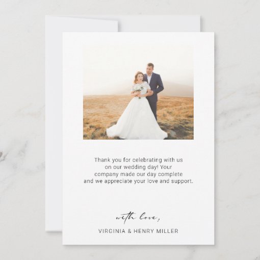 Simple Photo Wedding Thank You Card | Zazzle