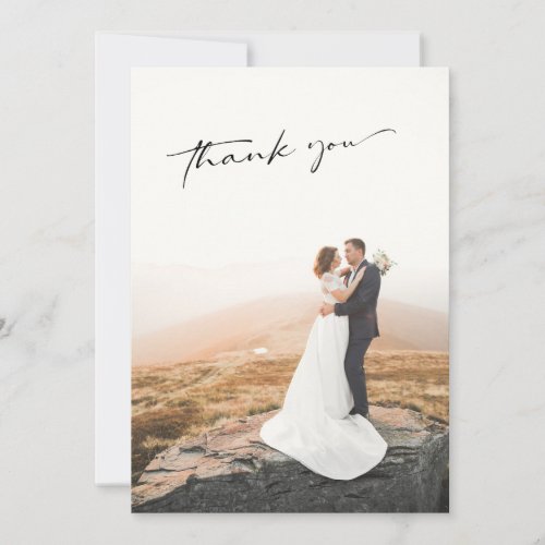 Simple Photo Wedding Thank You Card