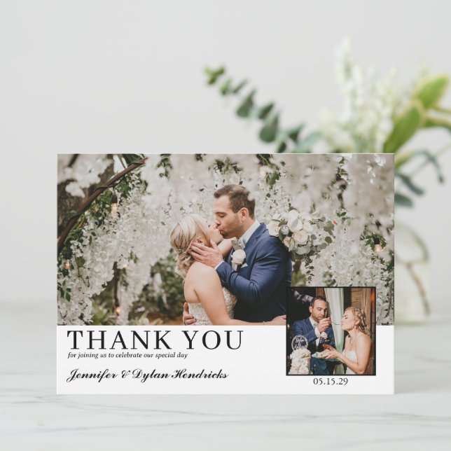 Simple Photo Wedding Thank You Card (Standing Front)