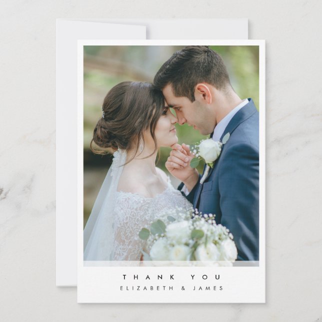 Simple Photo Wedding Thank You Card (Front)