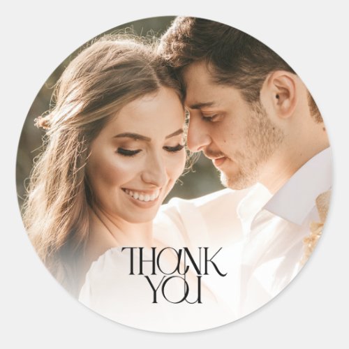 Simple Photo Wedding Thank You Favor Stickers