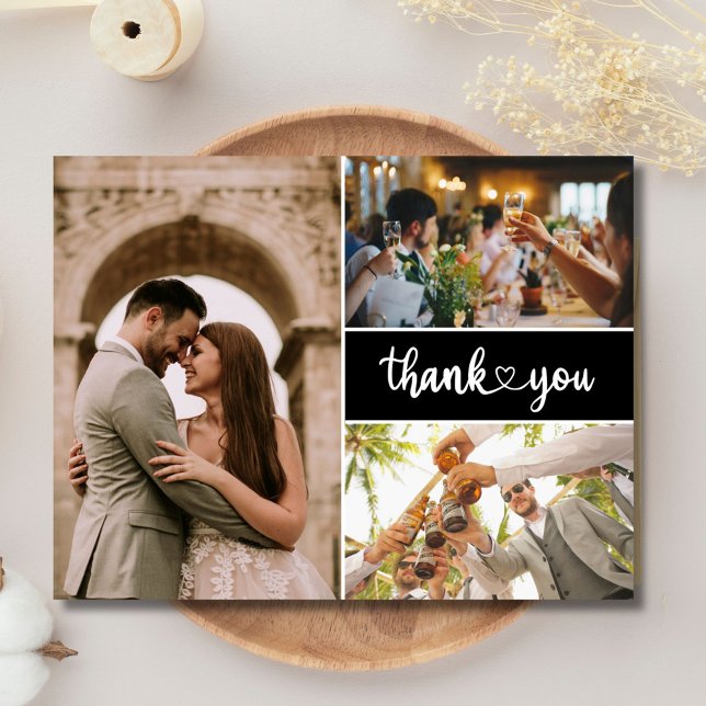 Simple Photo Wedding Thank You Invitation Postcard (Simple Photo Wedding Thank You Invitation Postcard)