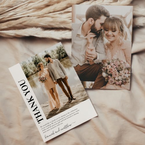 Simple Photo Wedding Thank You Note