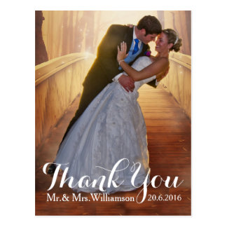 Simple Photo Wedding Thank You Postcard