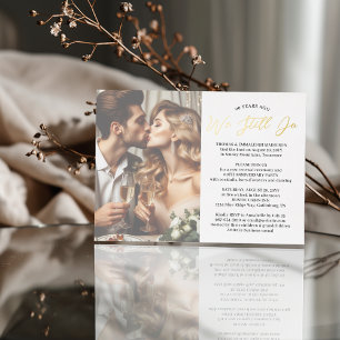 Simple Photo Wedding Vow Renewal Anniversary Party Foil Invitation