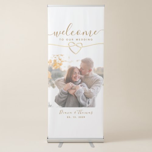 Simple Photo Wedding Welcome Retractable Banner