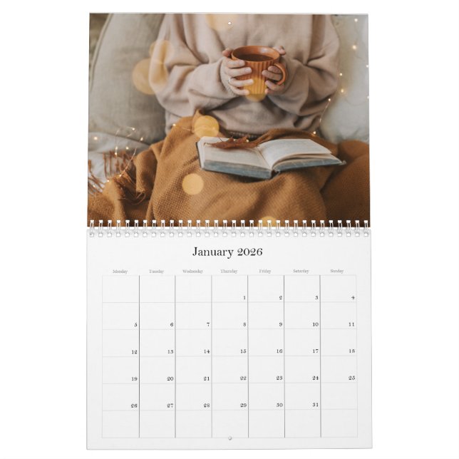 Simple Photographic 2025 Wall Calendar  (Jan 2026)