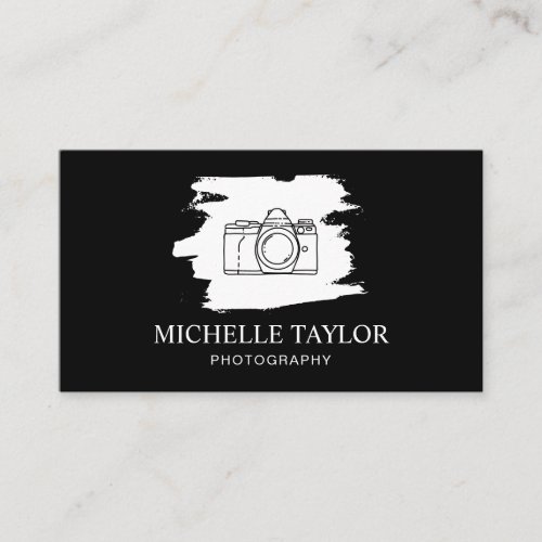 Simple Photography Professional Camera QR Code Business Card