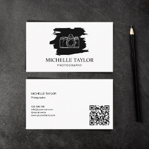 Simple Photography Professional Camera QR Code Business Card