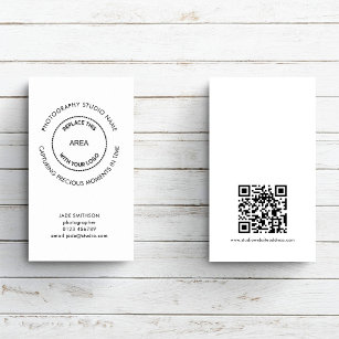 Simple Photography Studio QR Code Logo Quote Business Card