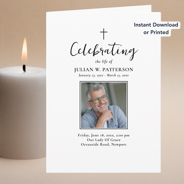 Simple Photos Classic Donwloadable Funeral Program (Creator Uploaded)