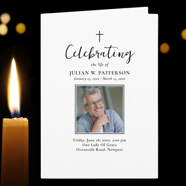 Simple Photos Classic Funeral Order of Service Program (Creator Uploaded)