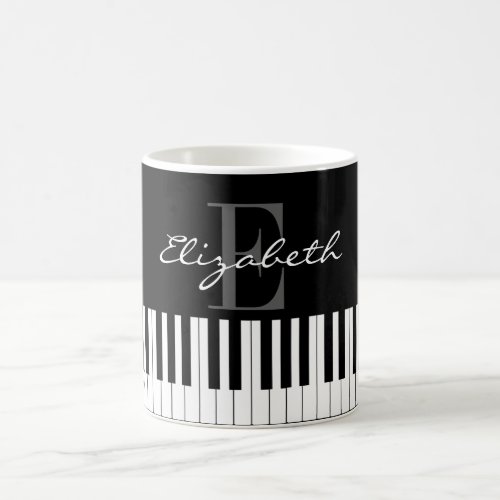 Simple Piano Monogram Design Coffee Mug