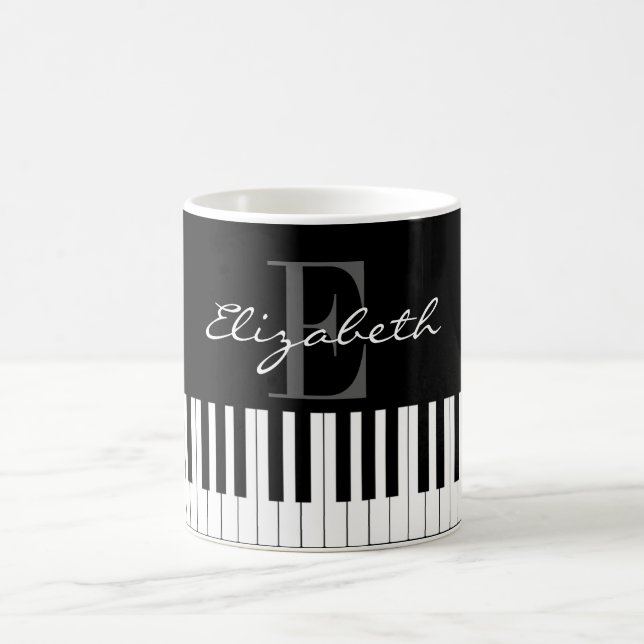 Simple Piano Monogram Design Coffee Mug (Center)