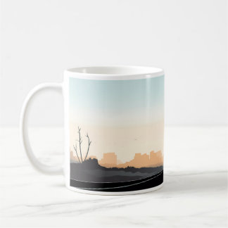 Simple Picture of Electricity Poles On The Road Coffee Mug
