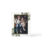 Simple Pine Branches & Gold Photo Frame Christmas