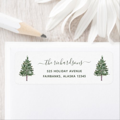 Simple Pine Christmas Label