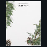 Simple Pine cone And Pine Leaves Winter Christmas  Letterhead<br><div class="desc">Simple Pine cone And Pine Leaves Winter Christmas Letterhead features pine leaves & pine cone arrangement and a name template. A perfect design for small business owners to use them as a promotional items or as personal stationery during winter, Holiday or Christmas.Please click on the personalize button to customize it...</div>